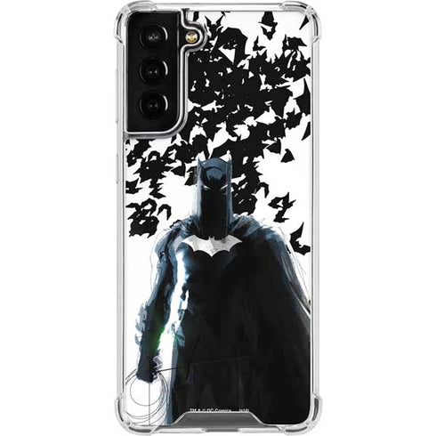 DC Comics Batman Holding batarang Art Galaxy S21 FE Clear Case